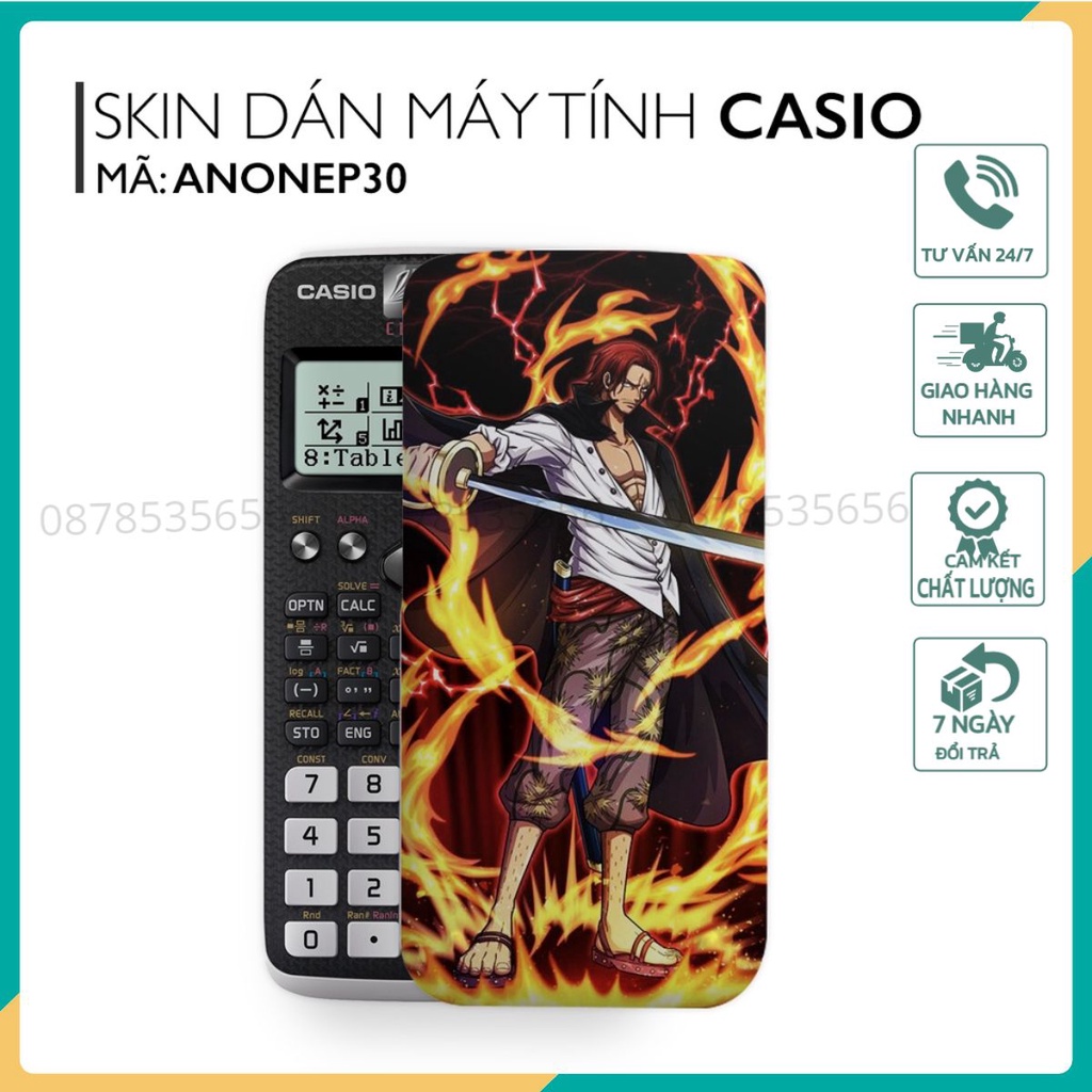 Miếng Decal dán máy tính cầm tay CASIO 570/ CASIO 580/ VINACAL In Hình Anime One Piece Bộ 6 - anonepb6