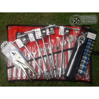 Bộ cờ lê 14 cây Yeti  USA Standard + Bộ Tip T(5 cây) Top + Kềm bấm chết 10" Licota +Bộ Tuýp 9Pcs & Cần Tự động Top