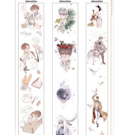 Hình dán Chu kỳ 35cm Washi Hình Tiểu Ca Ca