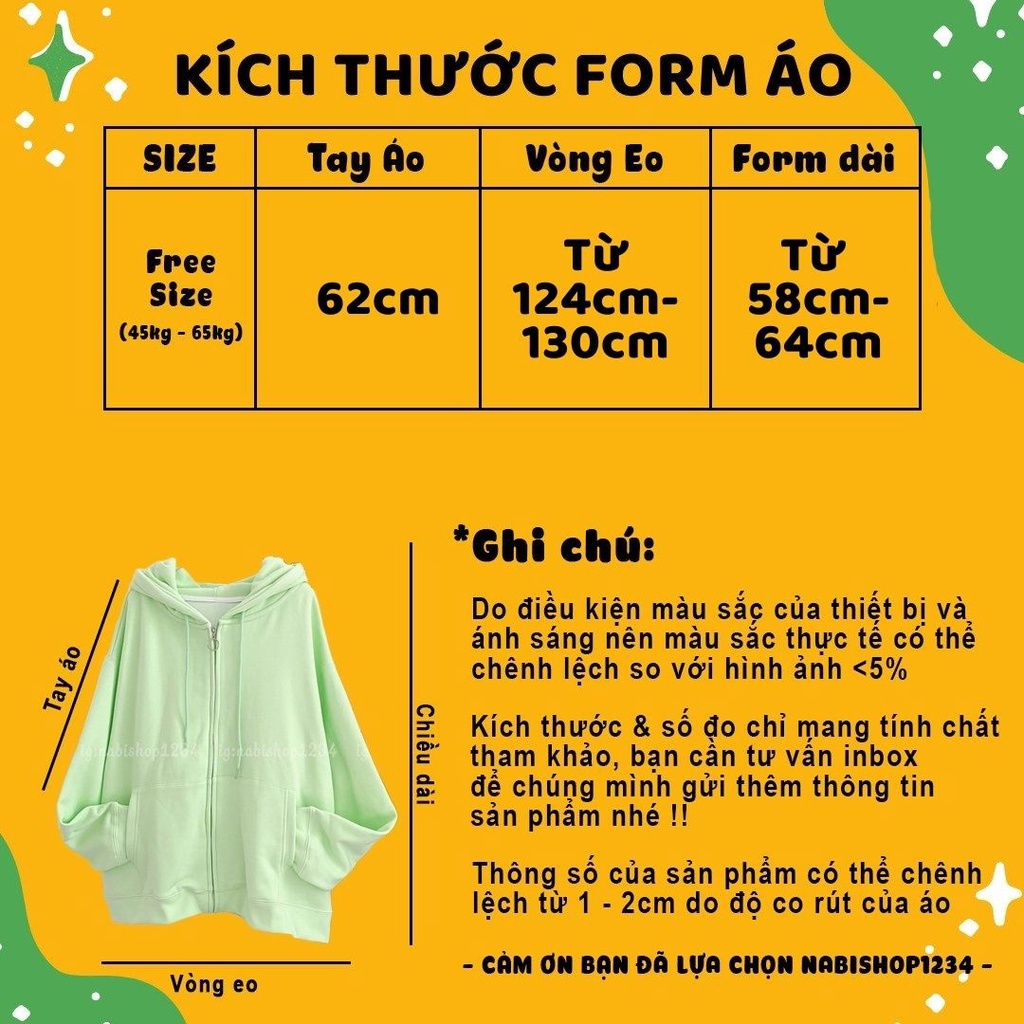 Áo Khoác Hoodie Zip Tay Phồng Trơn - Nabishop1234 Mã AK015 ( ẢNH THẬT)