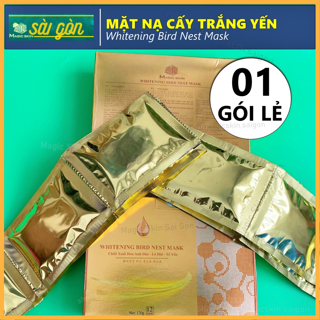 [01 gói 10gr] Mặt nạ Ủ TRẮNG DỊCH YẾN Magic Skin WHITENING BIRD NEST MASK