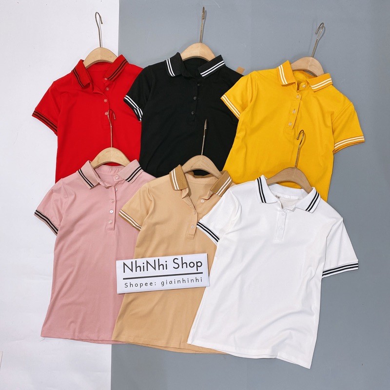 Áo phông cổ bẻ pha viền, Áo thun ngắn tay cổ bẻ vải cotton co giãn AS1091 - NhiNhi Shop