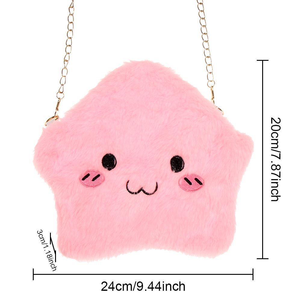 Túi đeo chéo lông nhung mihan1 hình ngôi sao nhiều màu sắc dễ thương cho bé