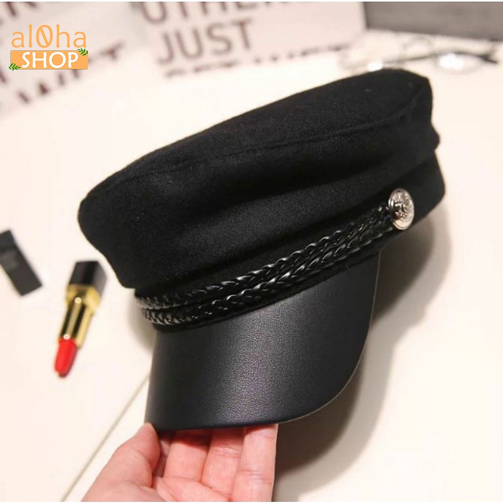 Mũ nồi da - nón beret thuỷ thủ thời trang, phong cách Hàn - al0ha Shop