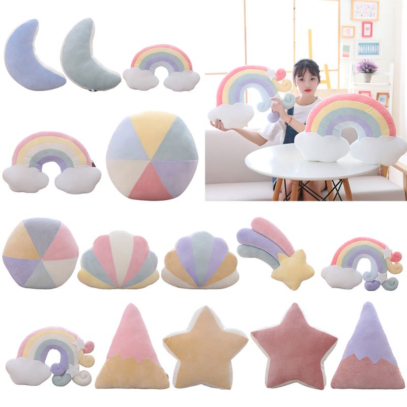 Gối Nhồi Bông Hình Cầu Vồng Nhiều Màu Sắc Cho Bạn Gái