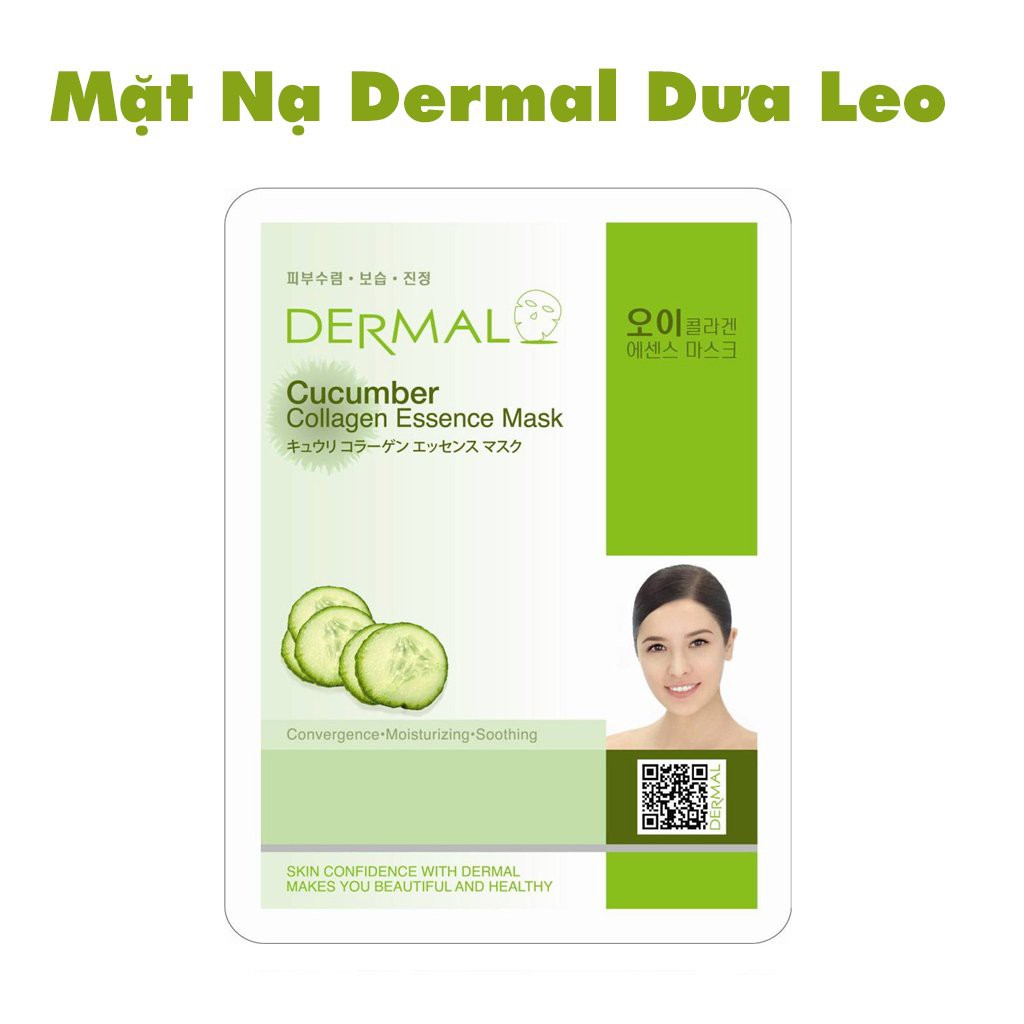 Mặt Nạ Dưỡng Da tinh chất dưa leo - Dermal Cucumber Collagen Essence Mask 23g - Hàn Quốc