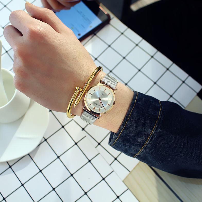 đồng hồ thời trang nam nữ lưới cặp Womage M17