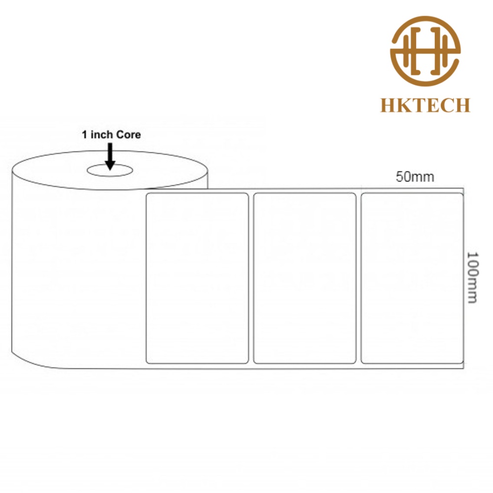 Decal nhiệt khổ 100x50 mm, khổ 10x5 cm, cuộn 50m