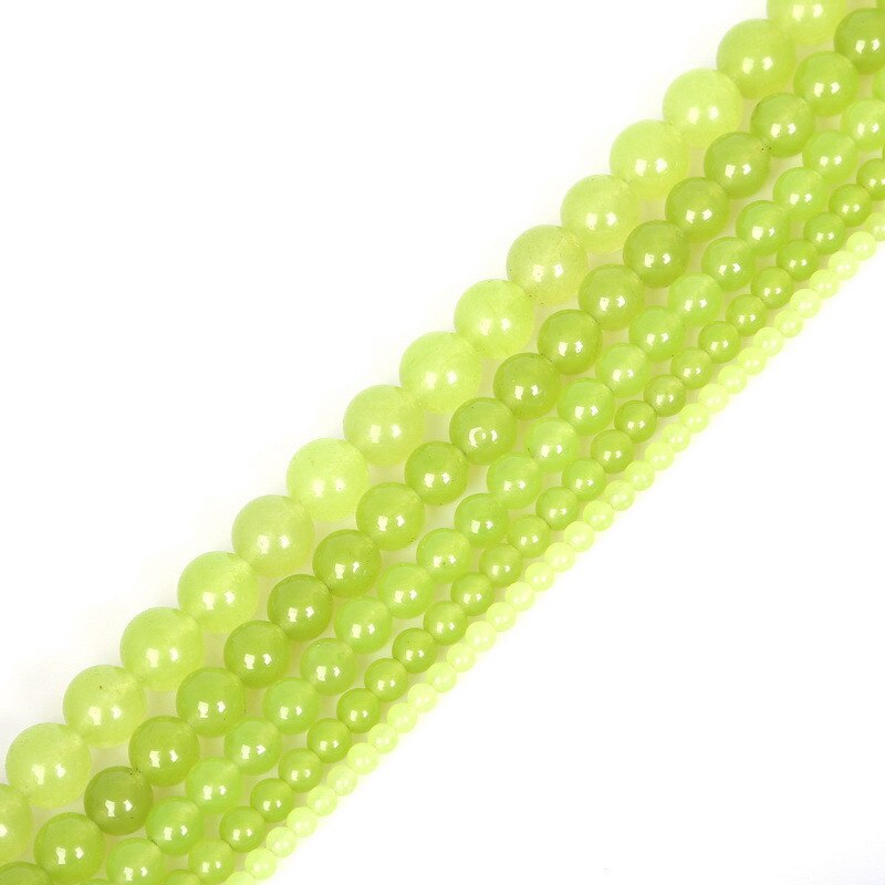 Hạt đá nhuộm tự nhiên làm trang sức làm vòng tay pha lê DIY 4/ 6/8/10 /12mm 15.5'