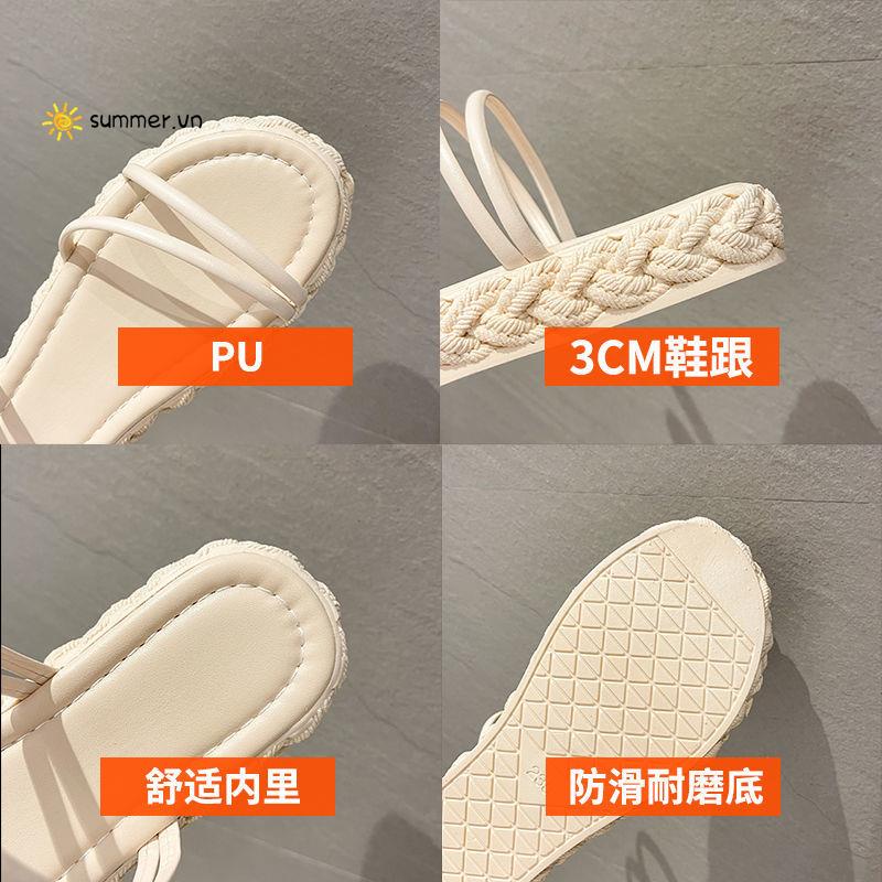 Dép Sandal Mùa Hè Hai Quai Đế Phẳng Phong Cách Thời Trang Mới Cho Nữ Dễ Phối Đồ