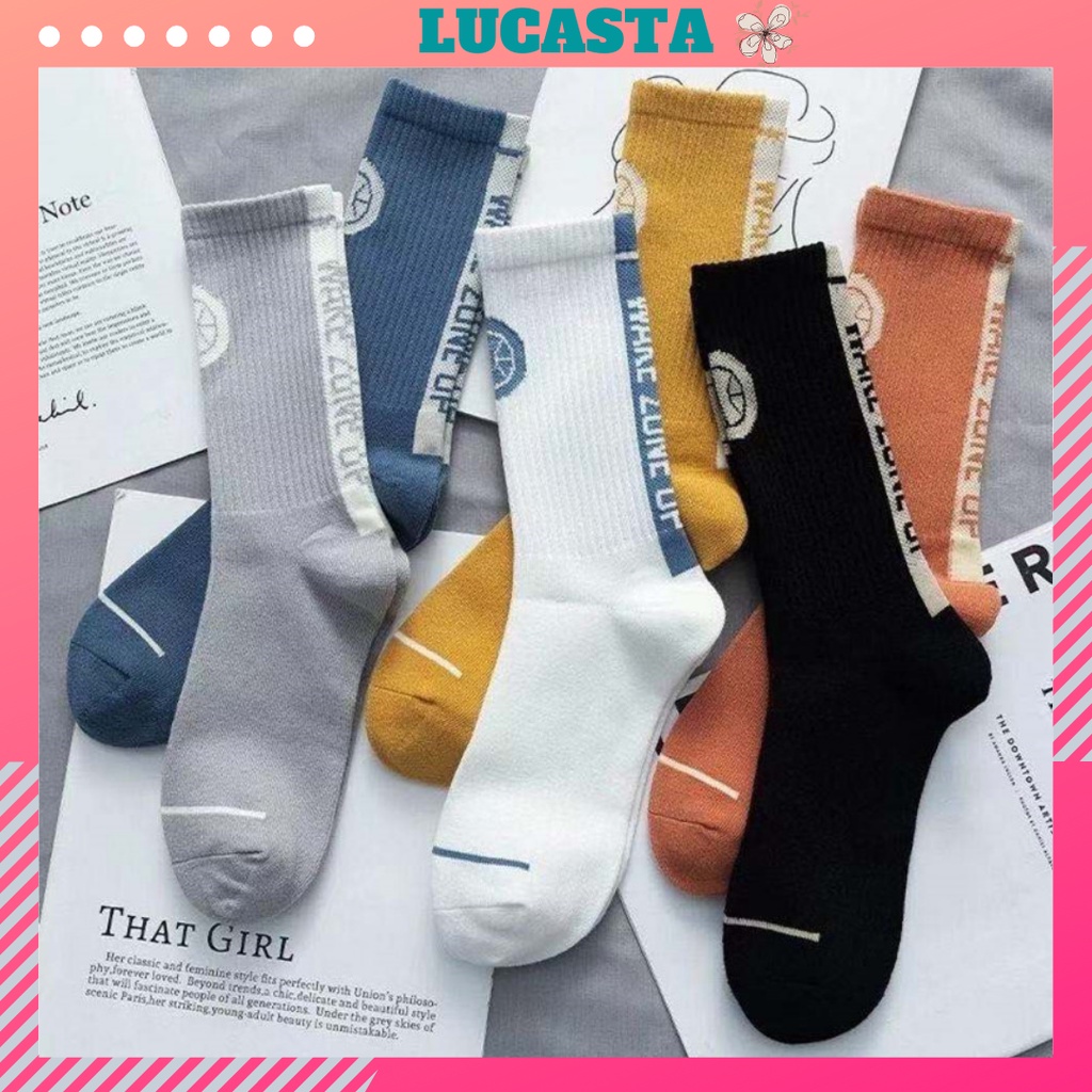 Tất nam cao cổ chơi bóng rổ, Vớ nam cổ cao chơi thể thao vải cotton thoáng khí VC14