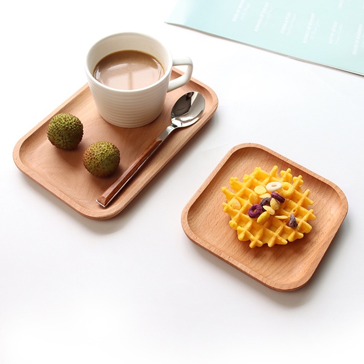 Khay Gỗ Đựng Cà Phê / Snack / Snack Tiện Dụng