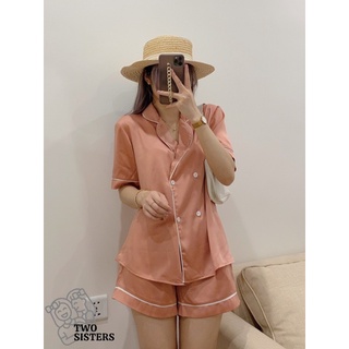 Bộ đồ ngủ pyjama chất lụa cao cấp thiết kế 4 cúc Two Sisters