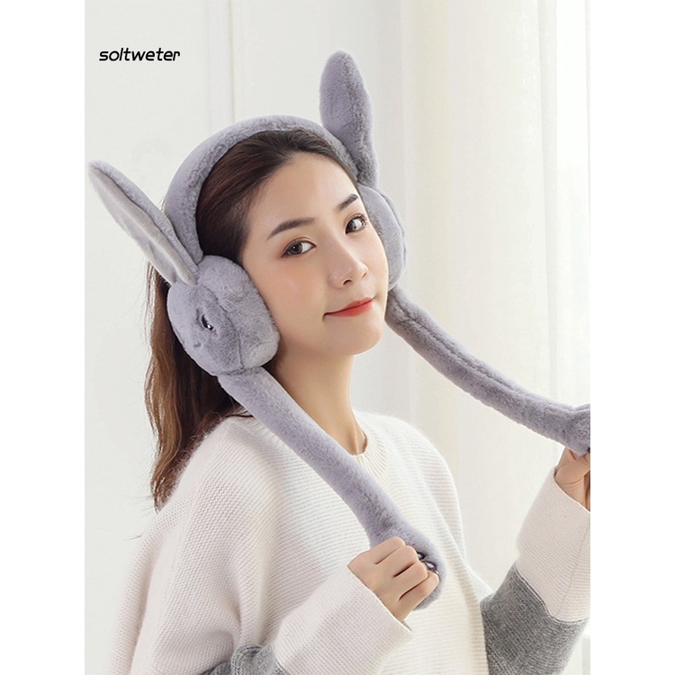 Chụp tai giữ ấm dày dặn thoáng khí hình tai thỏ dễ thương