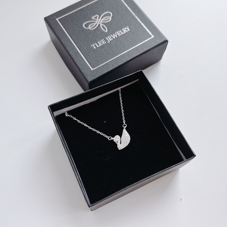Dây chuyền bạc nữ TLEE mẫu thiên nga trắng đính đá lấp lánh TleeJewelry D0131