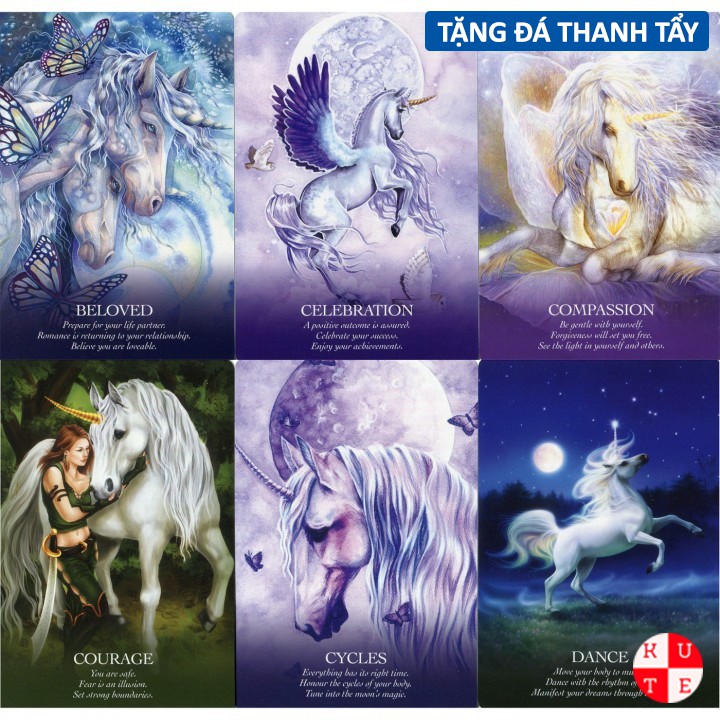 Bộ Bài Oracle Of The Unicorns 44 Lá Bài Tặng File Tiếng Anh Và Đá Thanh Tẩy E60