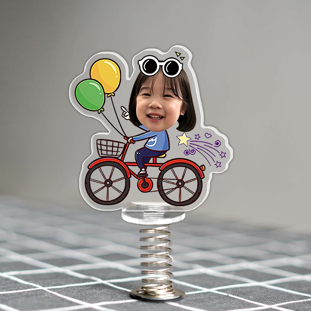 Standee lò xo lắc lư đáng yêu chibi trong suốt đế dính trang trí in theo yêu cầu