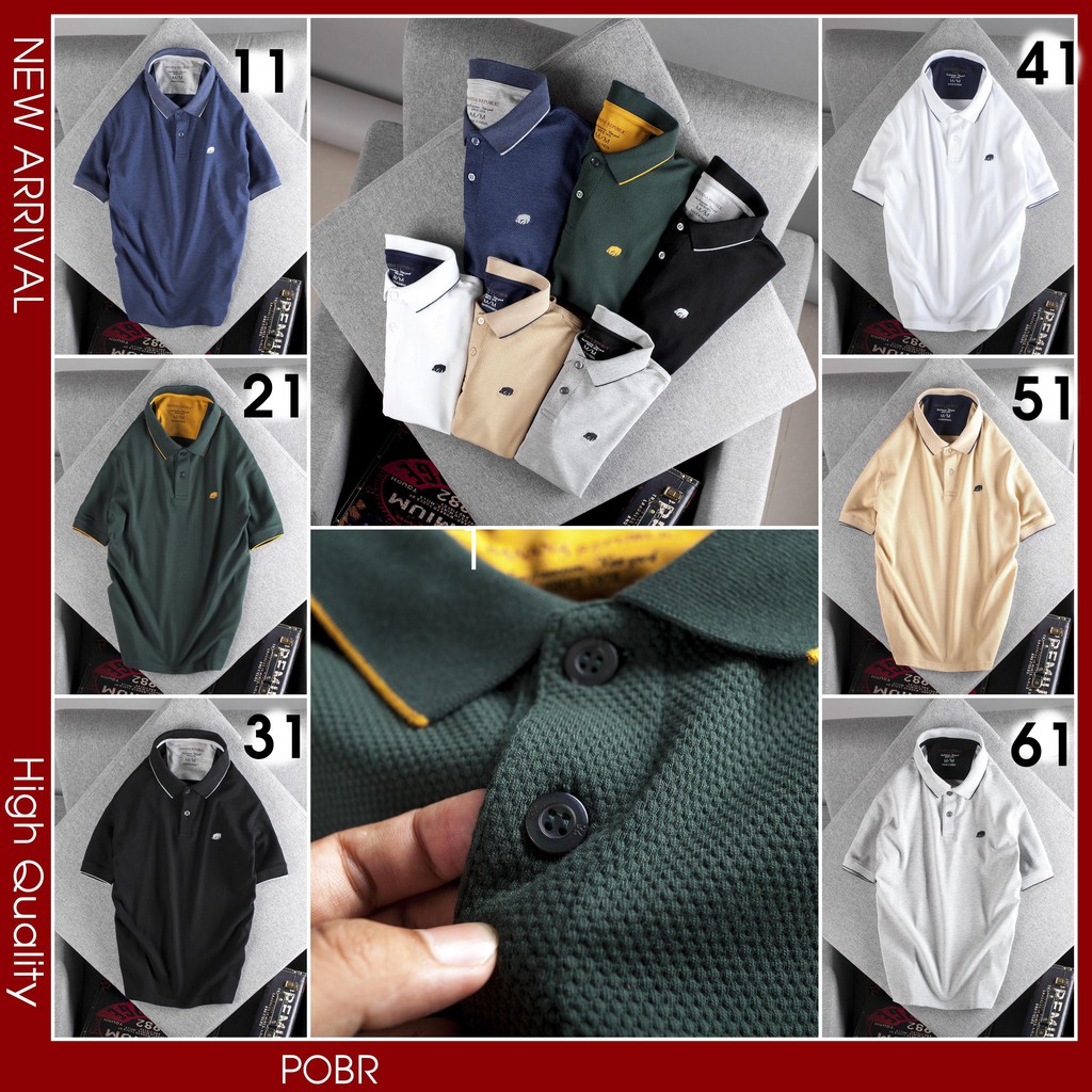 POBR💖Áo thun có cổ VOI RỪNG dòng Pique viền cổ + tay💖1 chiếc áo thun có cổ SlimFit siêu đẹp siêu chất nhất shopee ✔️