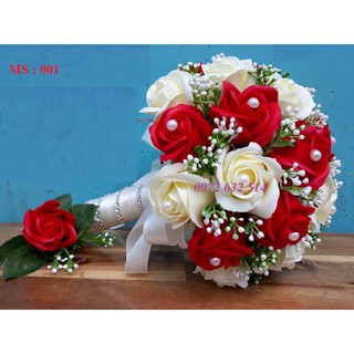 hoa sáp cầm tay cô dâu cao cấp 001