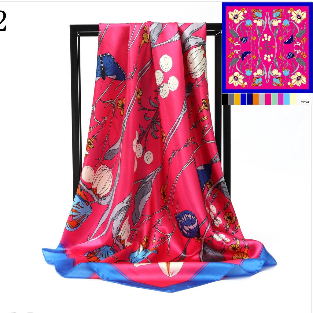 Khăn Choàng Satin Vuông 90CM(35.4inch) Thời Trang Dành Cho Nữ WJ1001-61