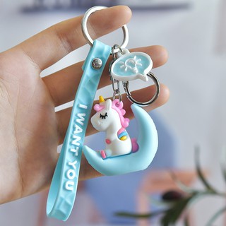 Móc khóa kỳ lân Unicon mặt trăng cute