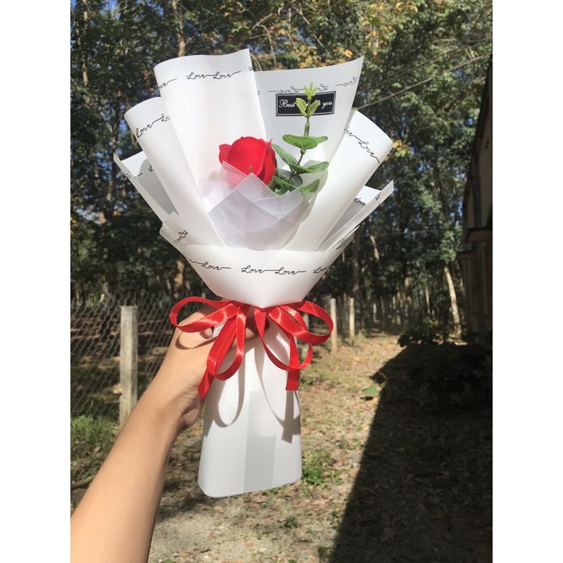 Hoa Sáp 1 bông loại to đẹp (giấy bóng mờ)