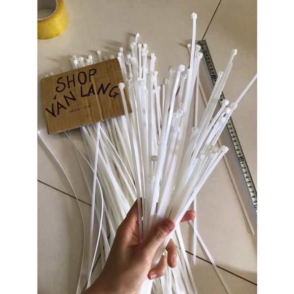 30 Dây thít nhựa trắng - lạt nhựa, dây rút 45 cm