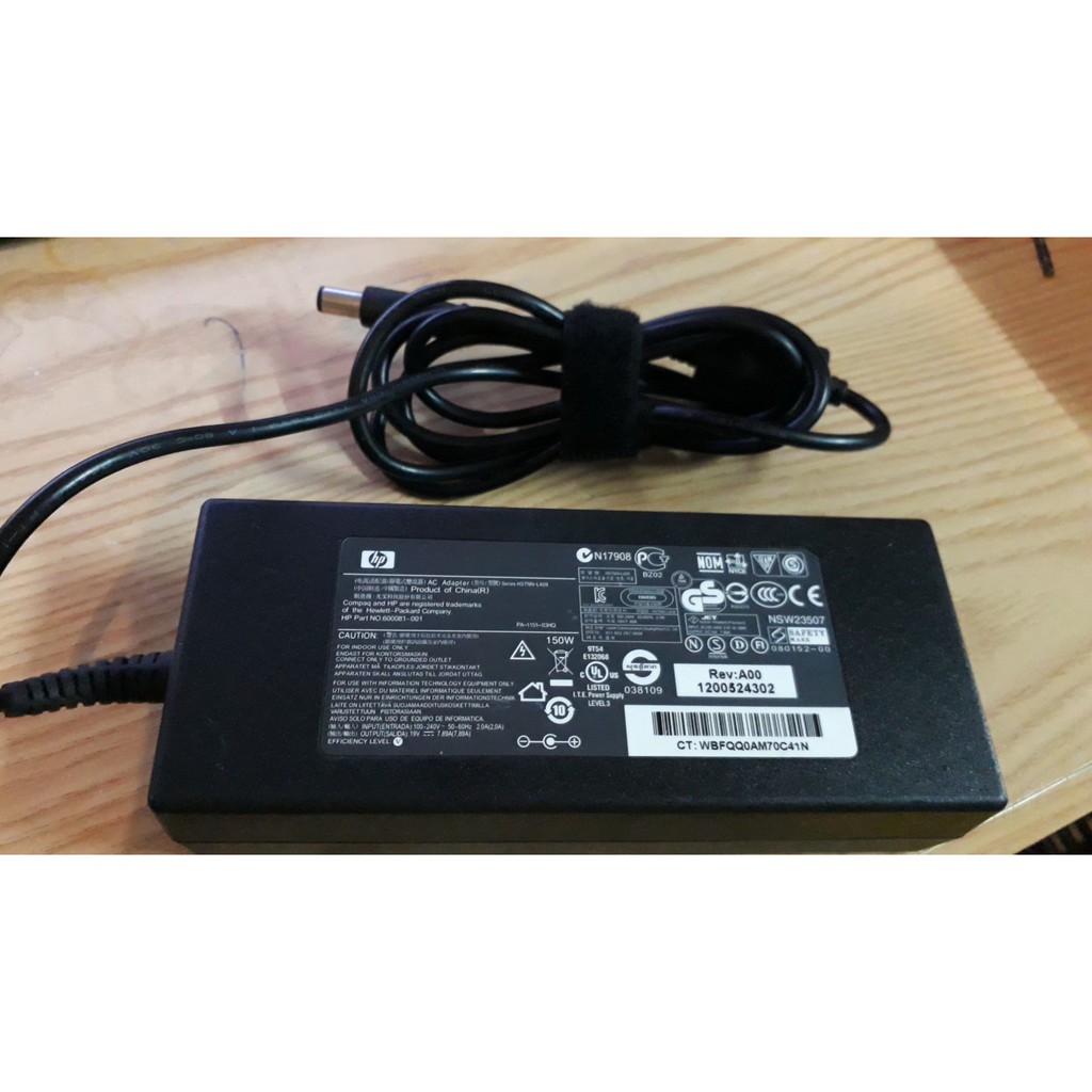 Sạc laptop HP 19.5V 6.9A 135W, chân kim, đầu to xịn, hàng zin cũ bóc máy giá phải chăng.