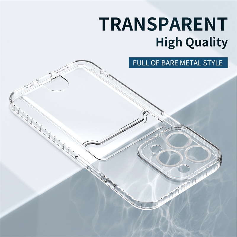Ốp Điện Thoại Mềm Trong Suốt Có Túi Khí Chống Sốc / Trượt Và Ngăn Đựng Thẻ Cho OPPO A57 T1 2022