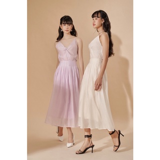 Váy dài xếp ly Organza Lilac - DEVONS STUDIO