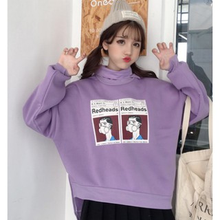 ÁO NỈ CỔ LỌ ULZZANG (KÈM ẢNH THẬT)