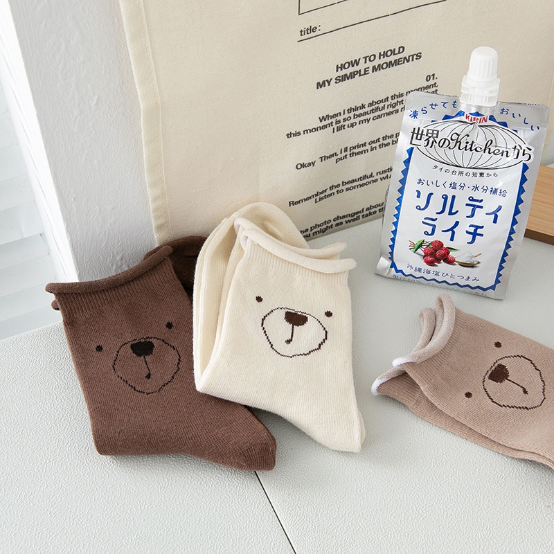 [Tiệm vớ cô Lam] Tất vớ nam nữ cổ cao mặt gấu cute