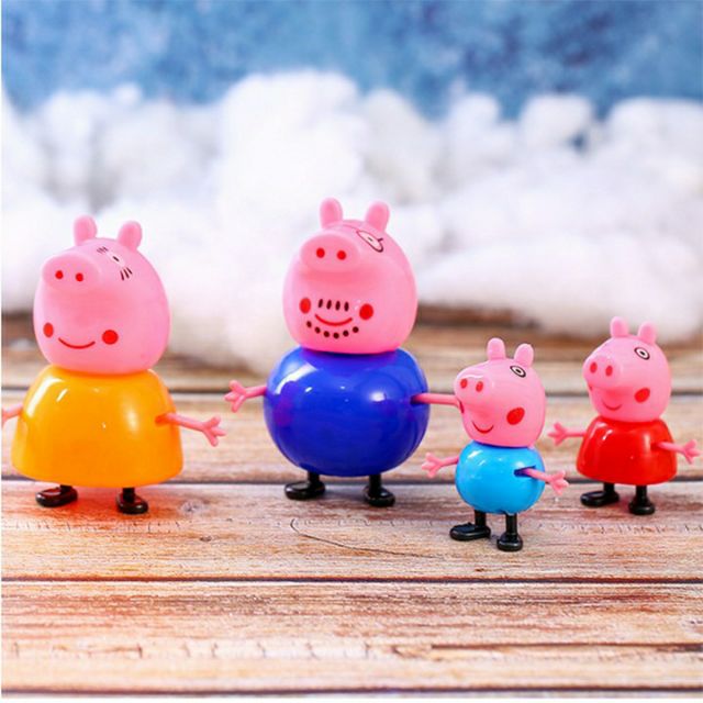 Túi 4 lợn Peppa Pig trang trí bánh kem, heo Peppa Pig