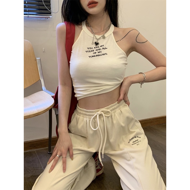 Áo 3 Lỗ Croptop Cổ Yếm LSEOUL A2488 Chất Cotton Thoáng Mát Trẻ Trung Năng Động