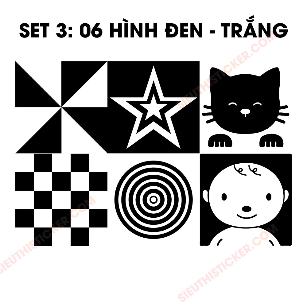 Hình dán decal  kích thích thị giác dành cho trẻ sơ sinh giúp trẻ phát triển từ nhỏ