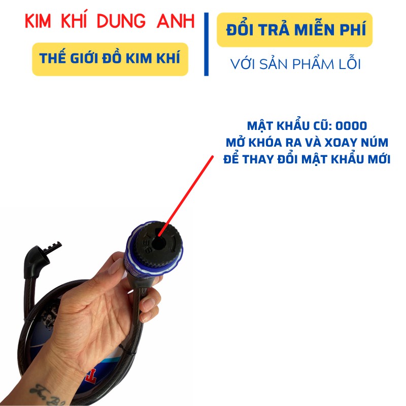 Khoá dây xe đạp Tonyouy khóa xe đạp mã 4 số loại tốt - Kim Khí Dung Anh