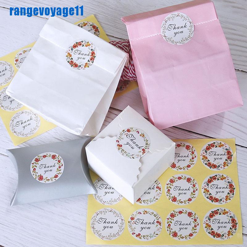 (Hàng Mới Về) Set 120 Nhãn Dán In Chữ Thank You Và Hoa Độc Đáo