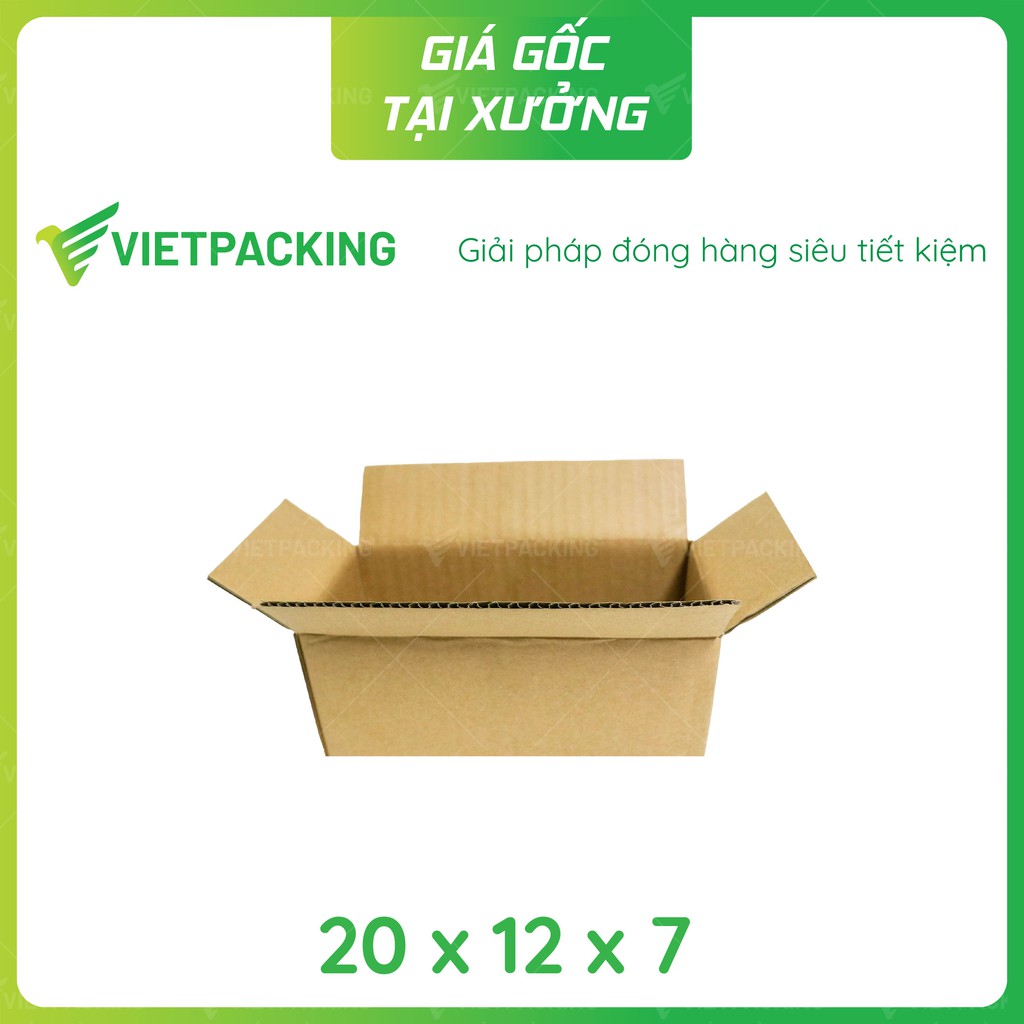 20x12x7 - 50 hộp carton đóng hàng giấy cứng hộp đẹp V101