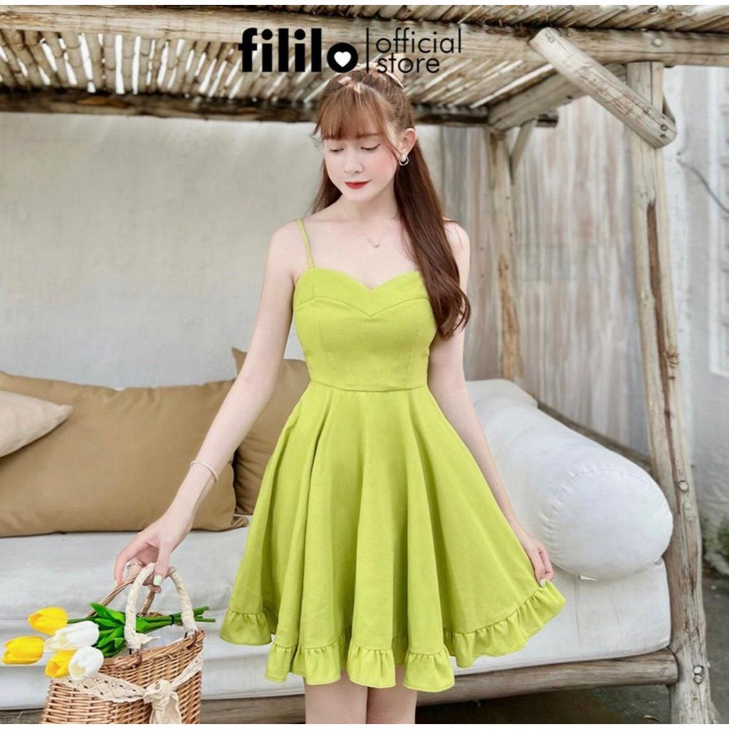 Váy 2s xanh bơ chất đũi mềm đẹp  LT667