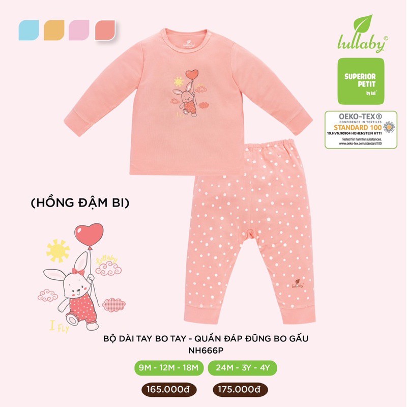 [xả hàng] Bộ Cài Vai Dài Tay Petit Bé Trai/Gái Lullaby [NH666P]