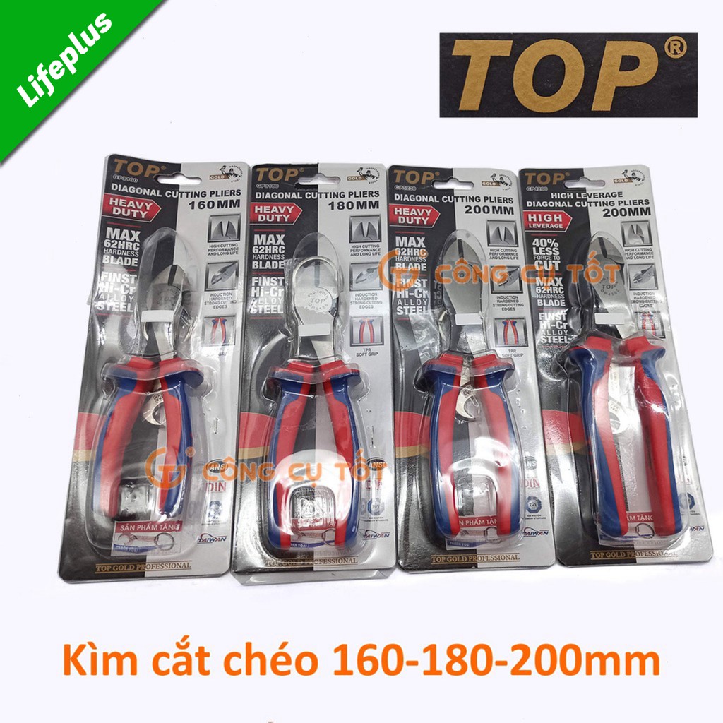 Kìm cắt chéo cao cấp 160mm TopGold lưỡi thép giàu Crôm tôi cao tần độ cứng HRC62