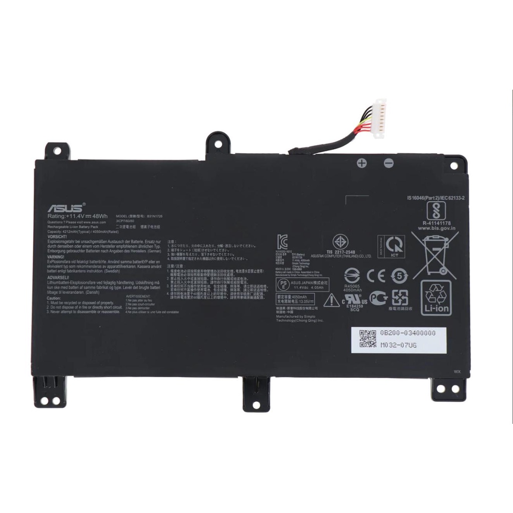 Pin laptop Asus X504 FX504GD FX505 FX505GE FX80 FX80GE B31N1726