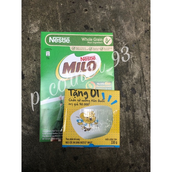 [Tặng chén sứ]HỘP 330g Bánh Ngũ Cốc ăn sáng Nestle MILO