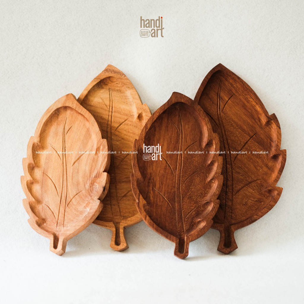 Khay lá bằng gỗ - Khay gỗ đỏ hình lá - Khay gỗ handmade