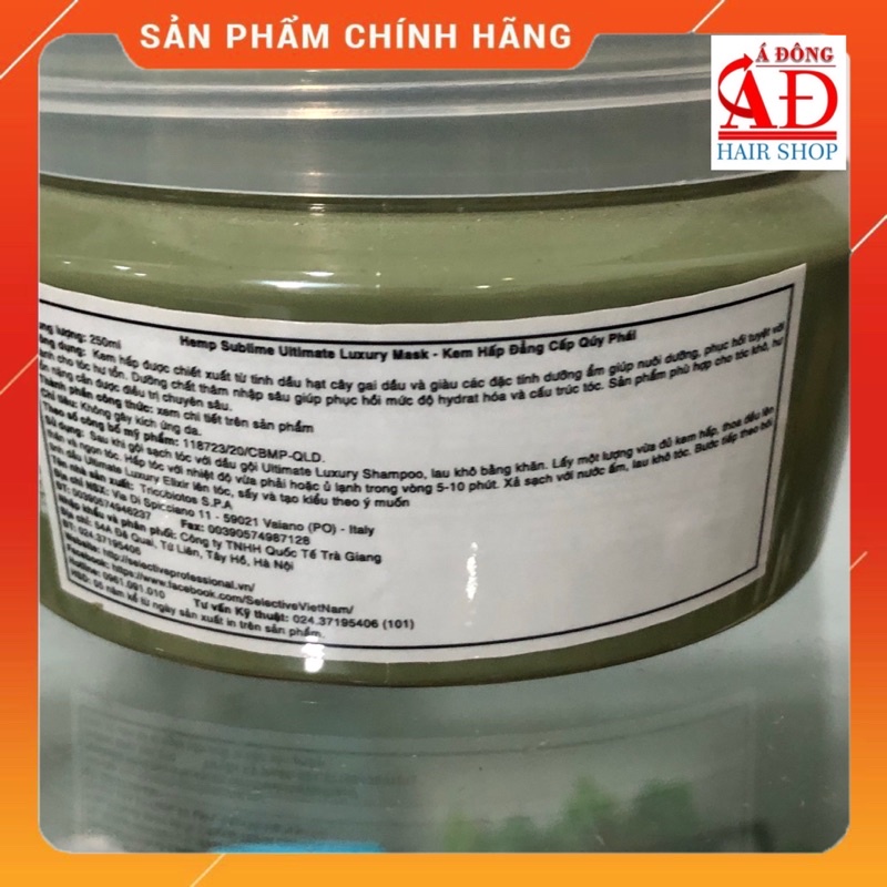 [+Tặng mũ trùm]BỘ DẦU GỘI XẢ HẤP PHỤC HỒI SIÊU MƯỢT CAO CẤP SELECTIVE SUBLIME LUXURY ITALY