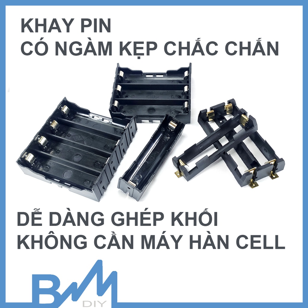 Đế pin - khay pin 18650 ghép khối không cần hàn cell - khay SMD SMT DIP