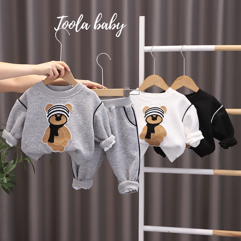 Bộ quần áo thu đông cho bé trai,bộ nỉ cho bé từ 1-5 tuổi Q7