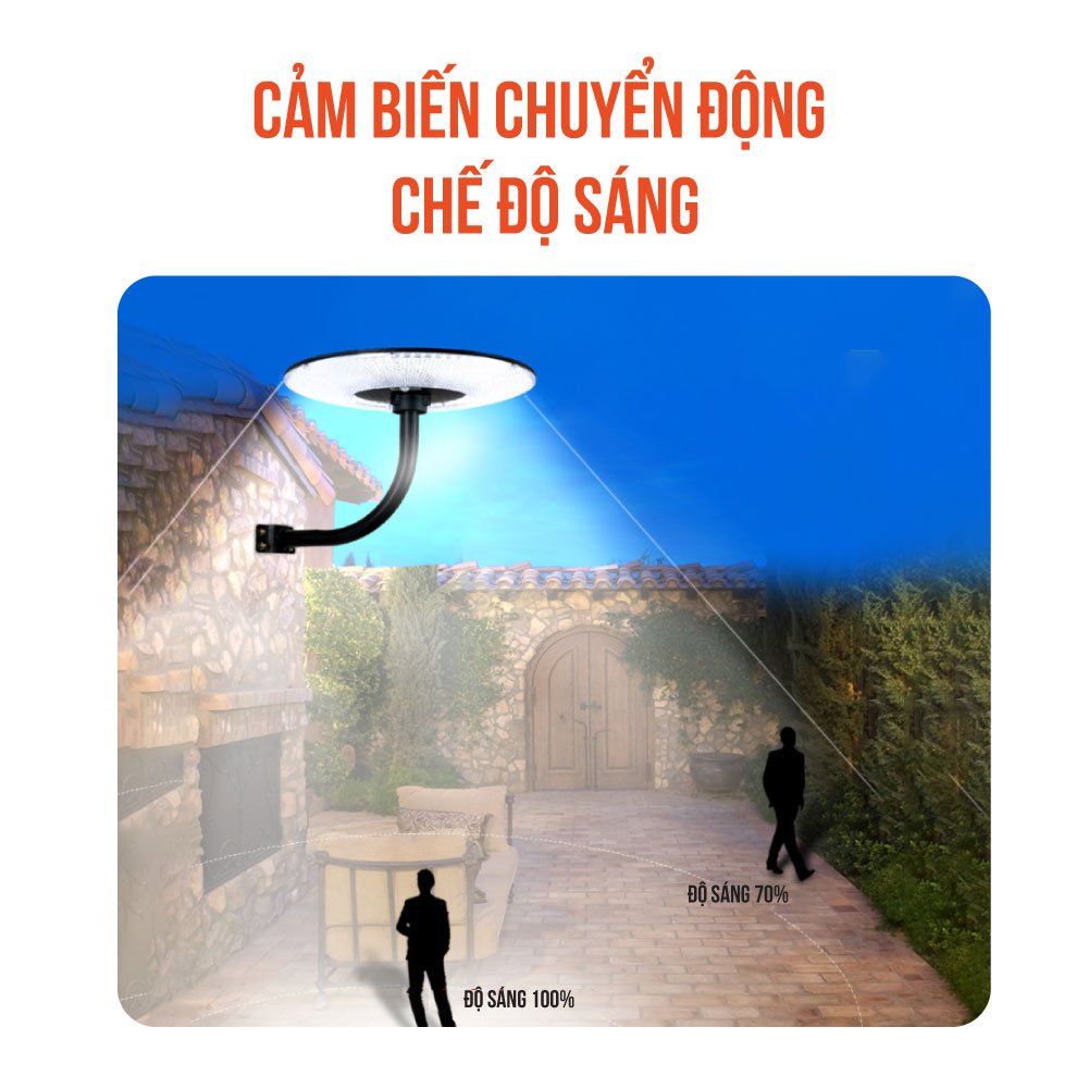 Đèn năng lượng mặt trời đĩa bay UFO công suất 300W, Đèn chiếu sáng sân vườn UFO 200W, Bảo hành 2 năm tiêu chuẩn IP67