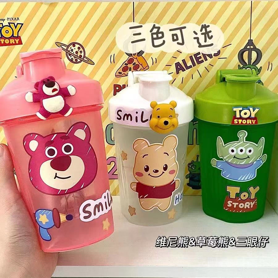 Bình Nước Cầm Tay Bằng Nhựa Màu Trơn In Hoạt Hình Toy Story Dễ Thương