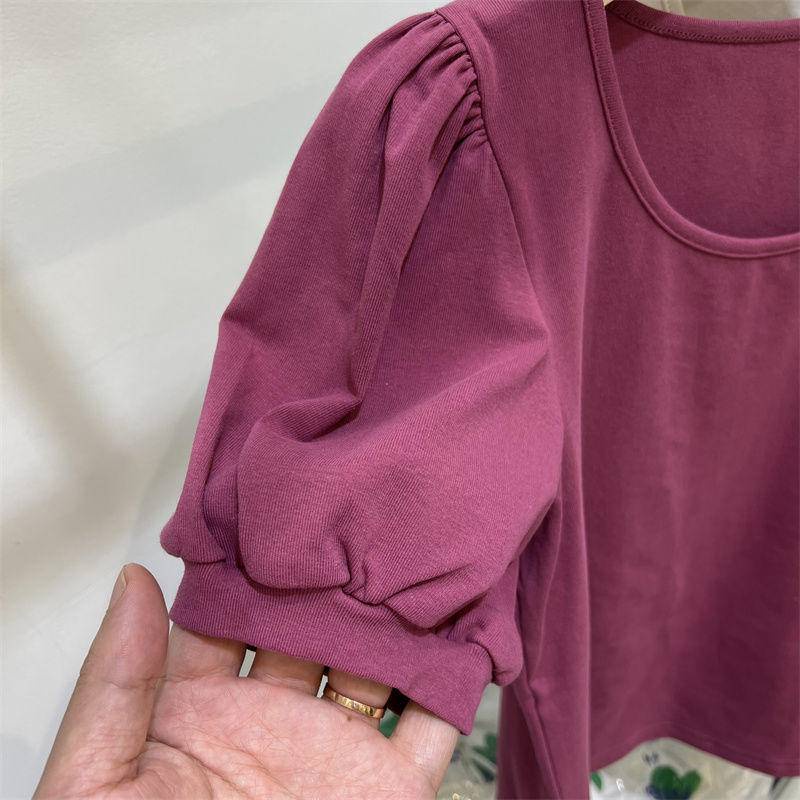 Áo Thun Cotton Ngắn Tay Cổ Tròn Màu Trơn Thời Trang Mùa Hè 2022 Mới
